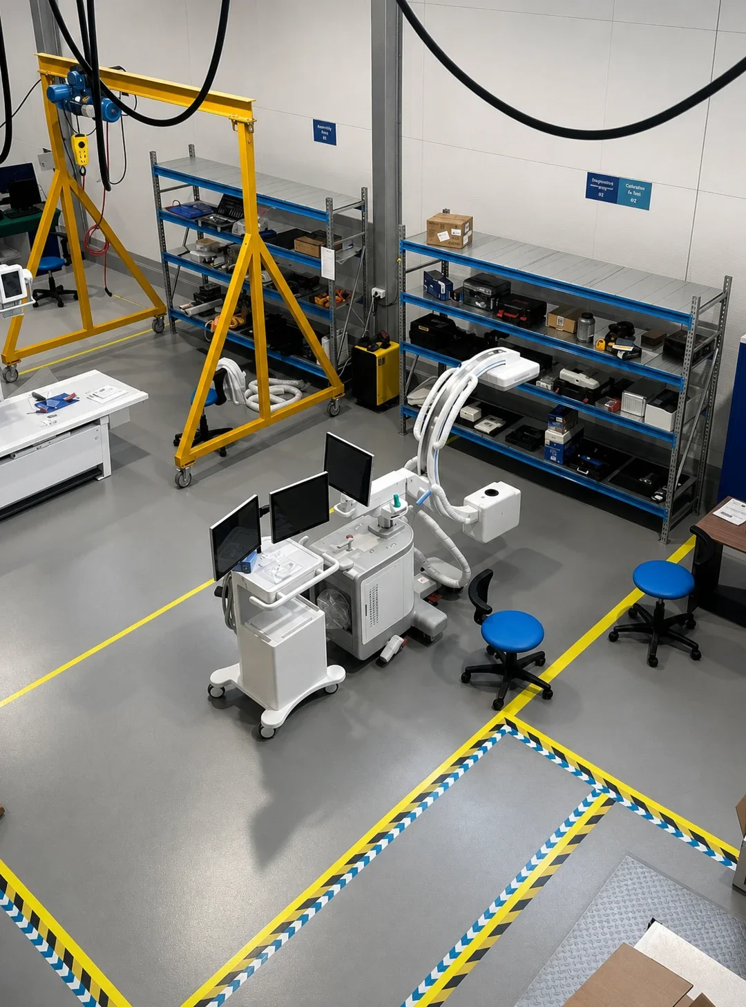 Рентгеновская система quatt с С-дугой в производственном цехе Gaide